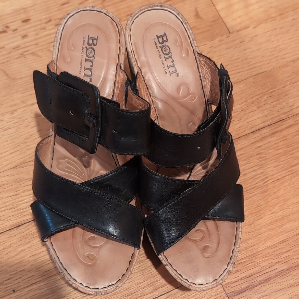Born Black Leather Women's Sandals